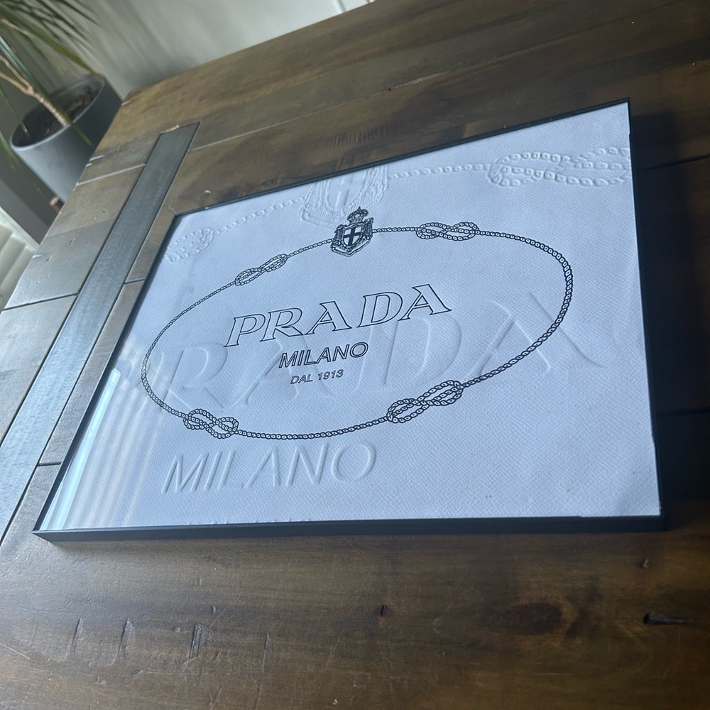 Large 11x14 custom framed Prada bag wall art